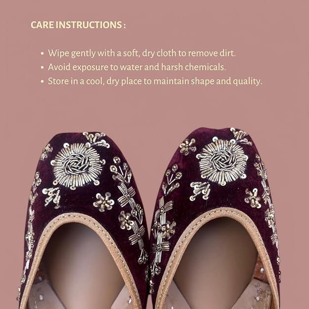 PIND POPPERS Women’s Traditional Ethnic Embroidered Jutti – Handcrafted Punjabi Footwear for Weddings, Festive, and Casual Wear