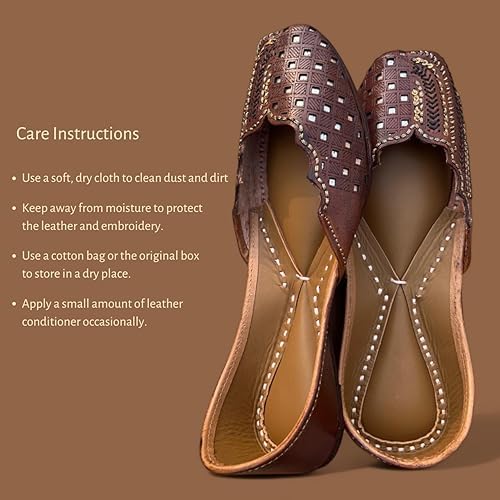Ethnic Punjabi Jutti for Women – Handmade Embroidered Leather Flats for Bridal, Party, and Everyday Outfits