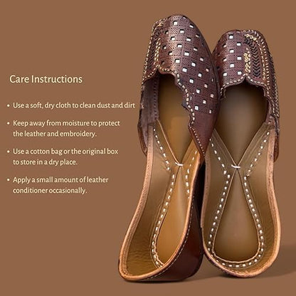 Ethnic Punjabi Jutti for Women – Handmade Embroidered Leather Flats for Bridal, Party, and Everyday Outfits