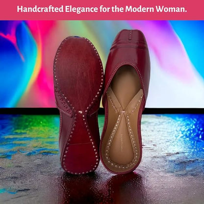 PIND POPPERS Women’s Traditional Ethnic Embroidered Jutti – Handcrafted Punjabi Footwear for Weddings, Festive, and Casual Wear