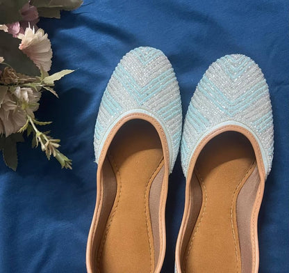 PIND POPPERS Women’s Traditional Designer Jutti – Handcrafted Footwear for Everyday White