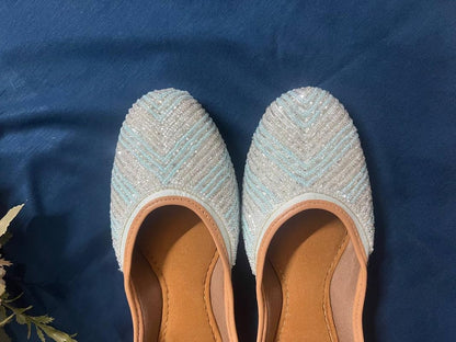 PIND POPPERS Women’s Traditional Designer Jutti – Handcrafted Footwear for Everyday White